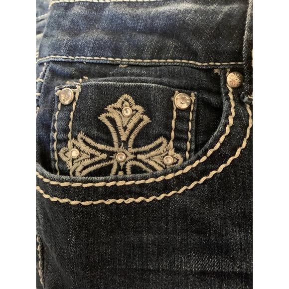 LOVE INDIGO PREMIUM Womens Capri Denim Jeans SIZE 12 Blue Cotton Poly Spandex - Picture 7 of 9